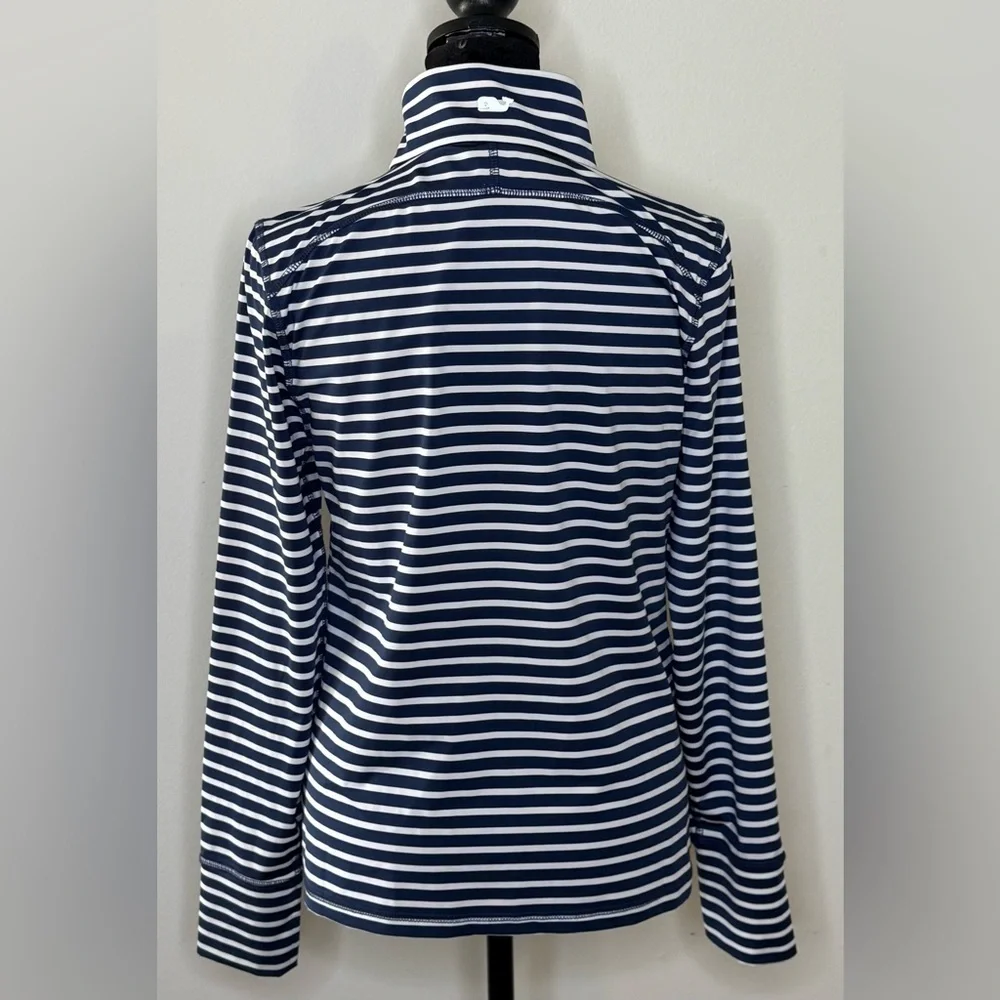 Vineyard Vines navy and white stripe summer beach jacket preppy nautical XS EUC